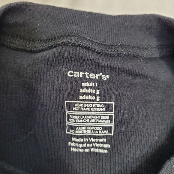 CARTER'S black long sleeve‎ glow in the dark skeleton bones fitted sleep top L - Picture 4 of 8